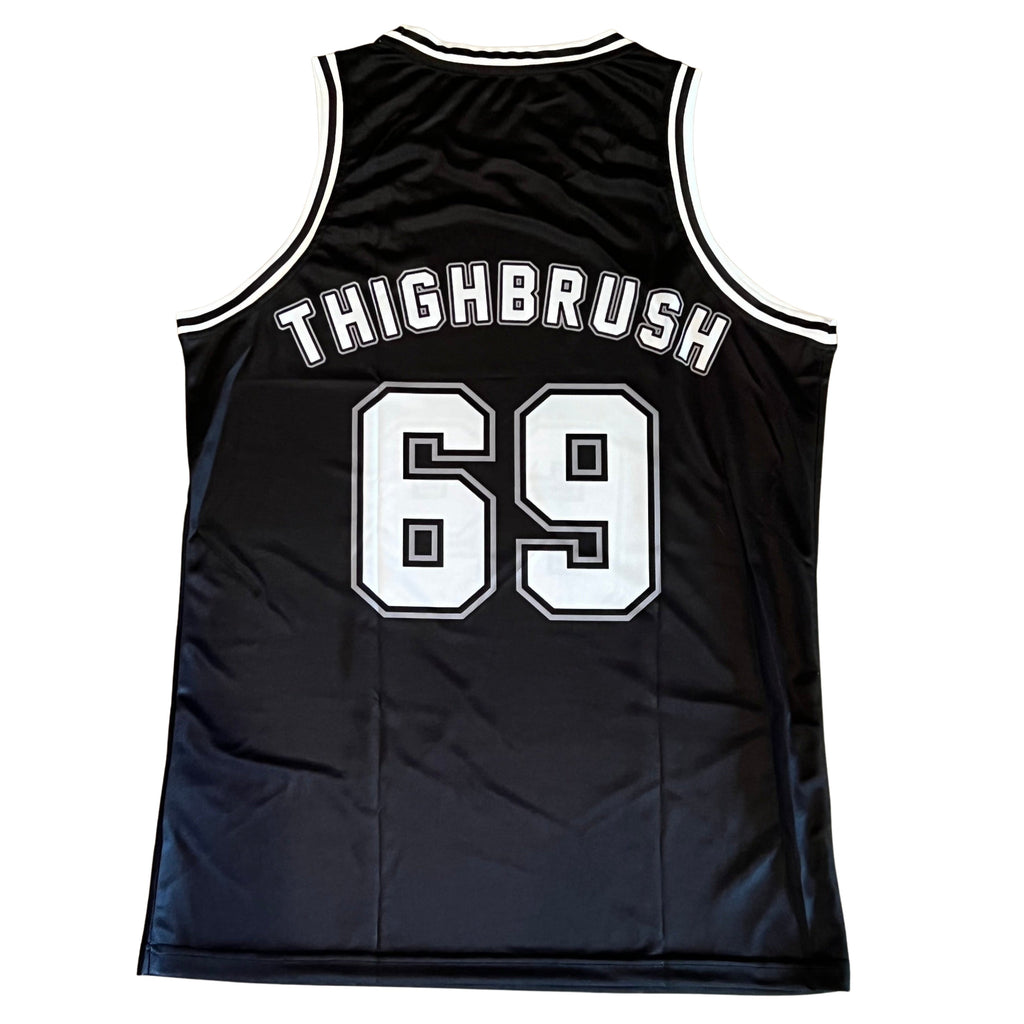 THIGHBRUSH® ATHLETICS - "THIGHBRUSH 69" - MEN'S BASKETBALL JERSEY - BLACK