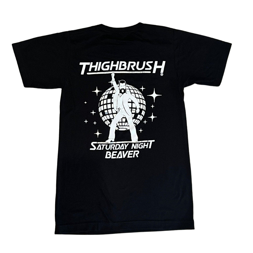 THIGHBRUSH® - SATURDAY NIGHT BEAVER - Men's T-Shirt - Black