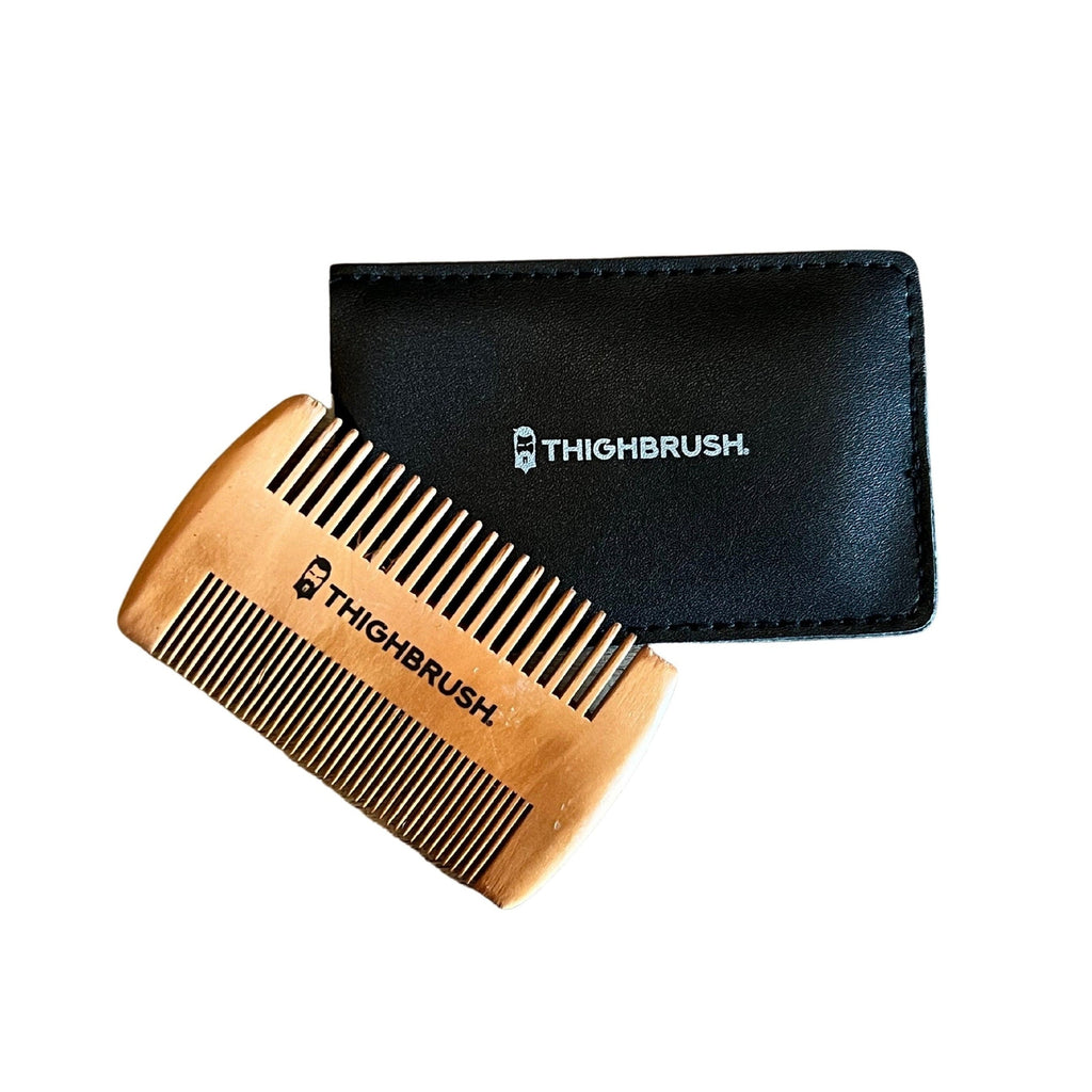 THIGHBRUSH® Natural "Wood" Beard Comb - 2-Sided 