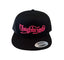 THIGHBRUSH® - OUTLAW - Flat Bill Trucker Snapback Hat - Black with Pink