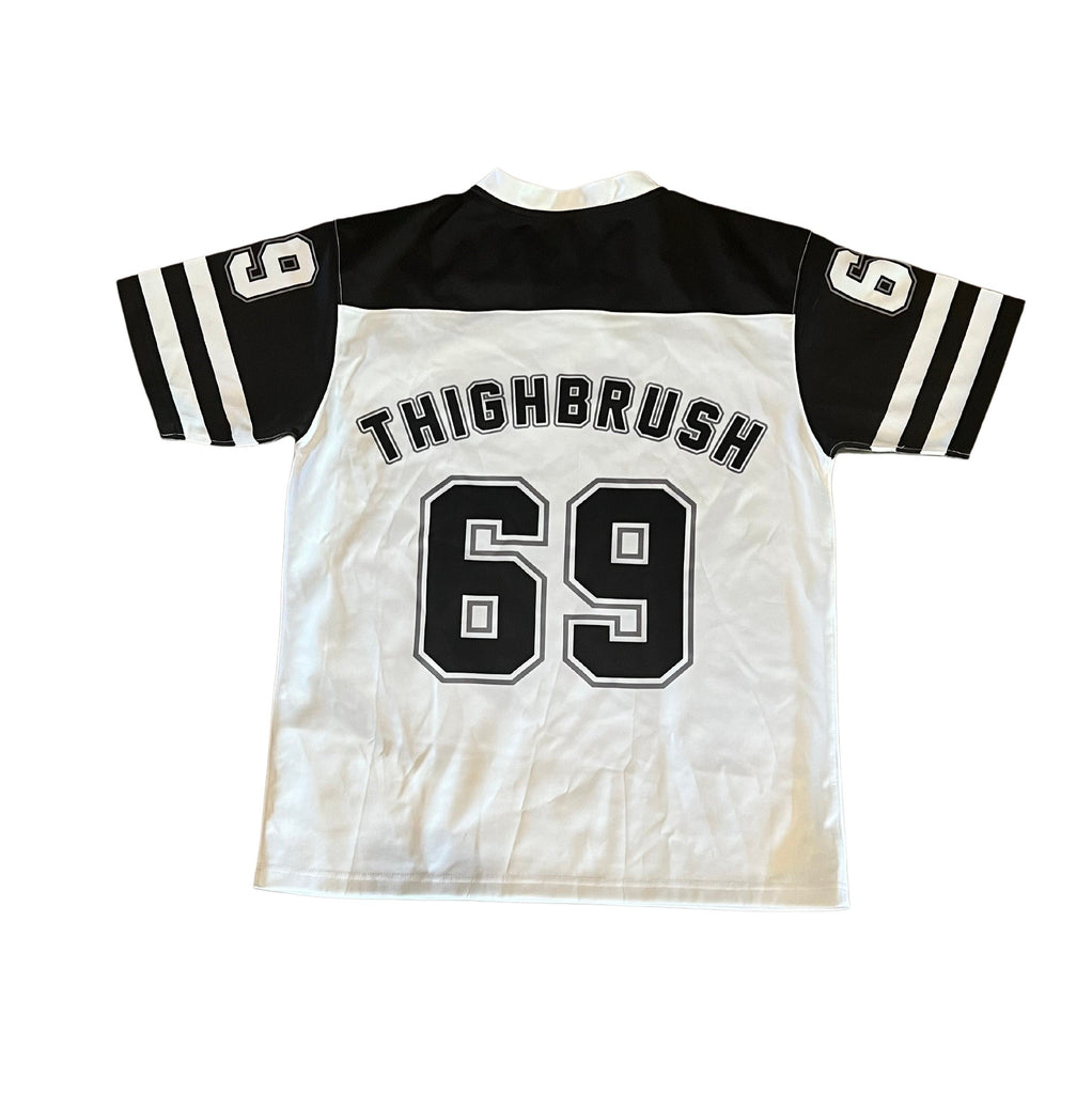 thighbrush 69 - away - men's sublimated football jersey - white