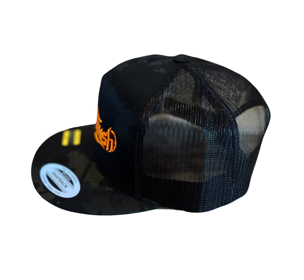 THIGHBRUSH® - "OUTLAW" - Flat Bill Trucker Snapback Hat - Multicam Black