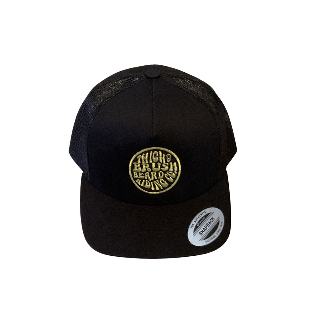 THIGHBRUSH® BEARD RIDING COMPANY - Trucker Snapback Hat - Black with Gold