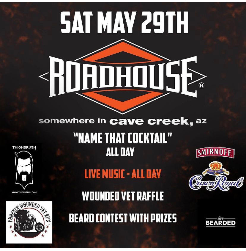 THIGHBRUSH will be a Vendor at the Roadhouse in Cave Creek, AZ - May 29th, 2021