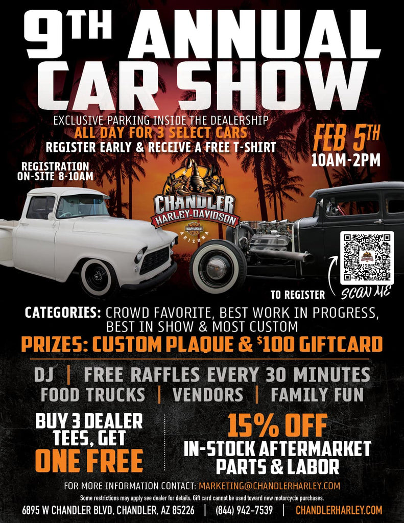 THIGHBRUSH® will be a Vendor - 9th Annual Car Show - Chandler Harley-Davidson - February 5, 2022