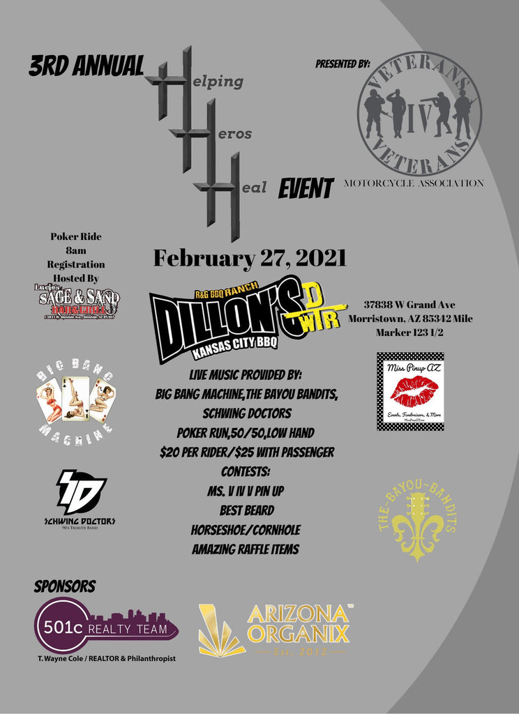 3rd Annual Helping Heroes Heal Event  - Dillon's BBQ - Morristown, AZ