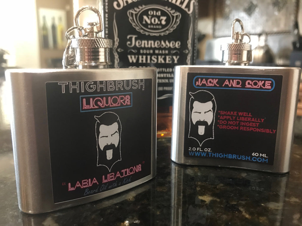 THIGHBRUSH LIQUORS - "Labia Libations" - Beard Oil with a Kick! - Jack & Coke and Malibu & Pineapple - NOW BACK IN STOCK!