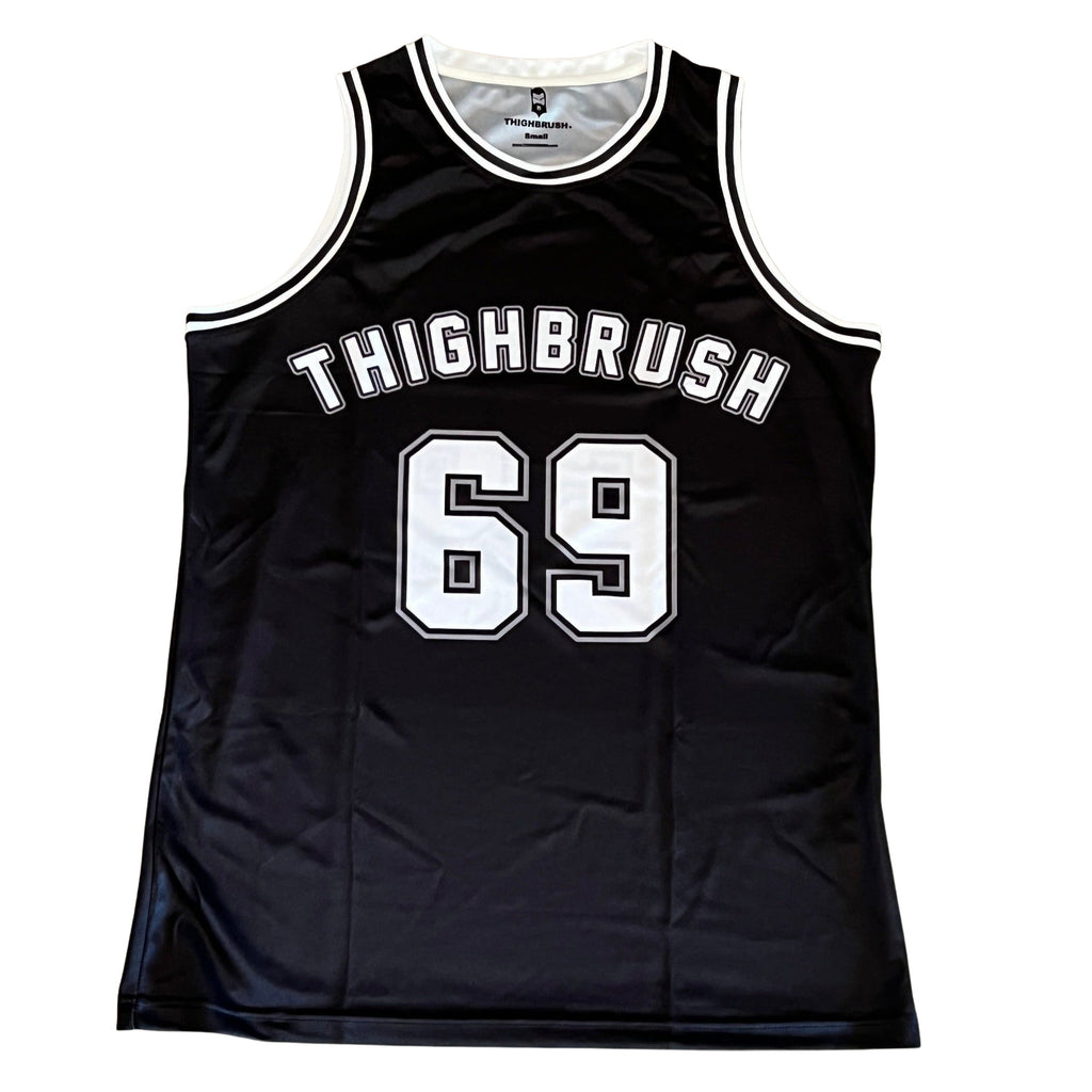 THIGHBRUSH® ATHLETICS - "THIGHBRUSH 69" - MEN'S BASKETBALL JERSEY - BLACK