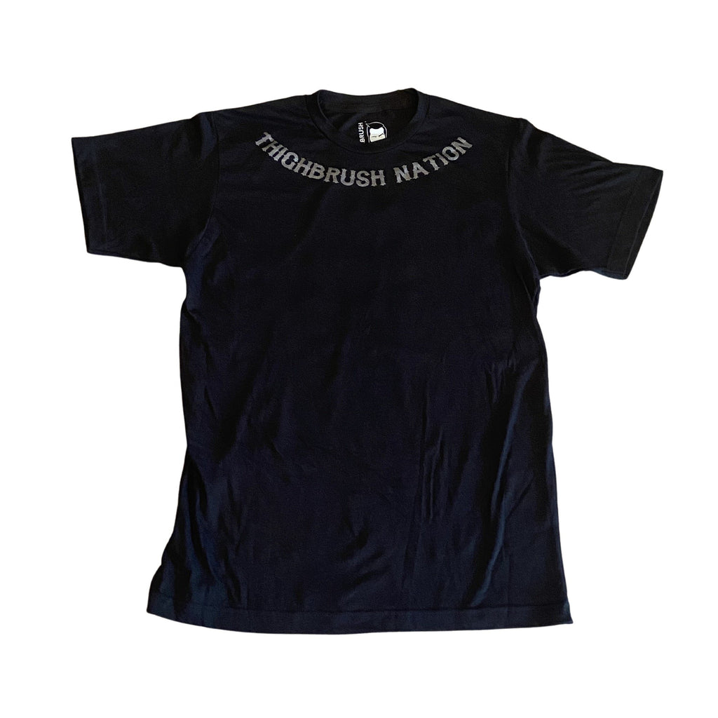"THIGHBRUSH NATION" Men's T-Shirt in Black with Silver by THIGHBRUSH®