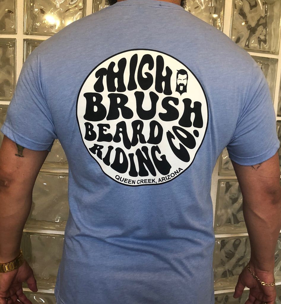 THIGHBRUSH "Beard Riding Company" Men's Logo T-Shirt in Light Blue