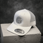 THIGHBRUSH® BEARD RIDING COMPANY - Trucker Snapback Hat - White with Silver