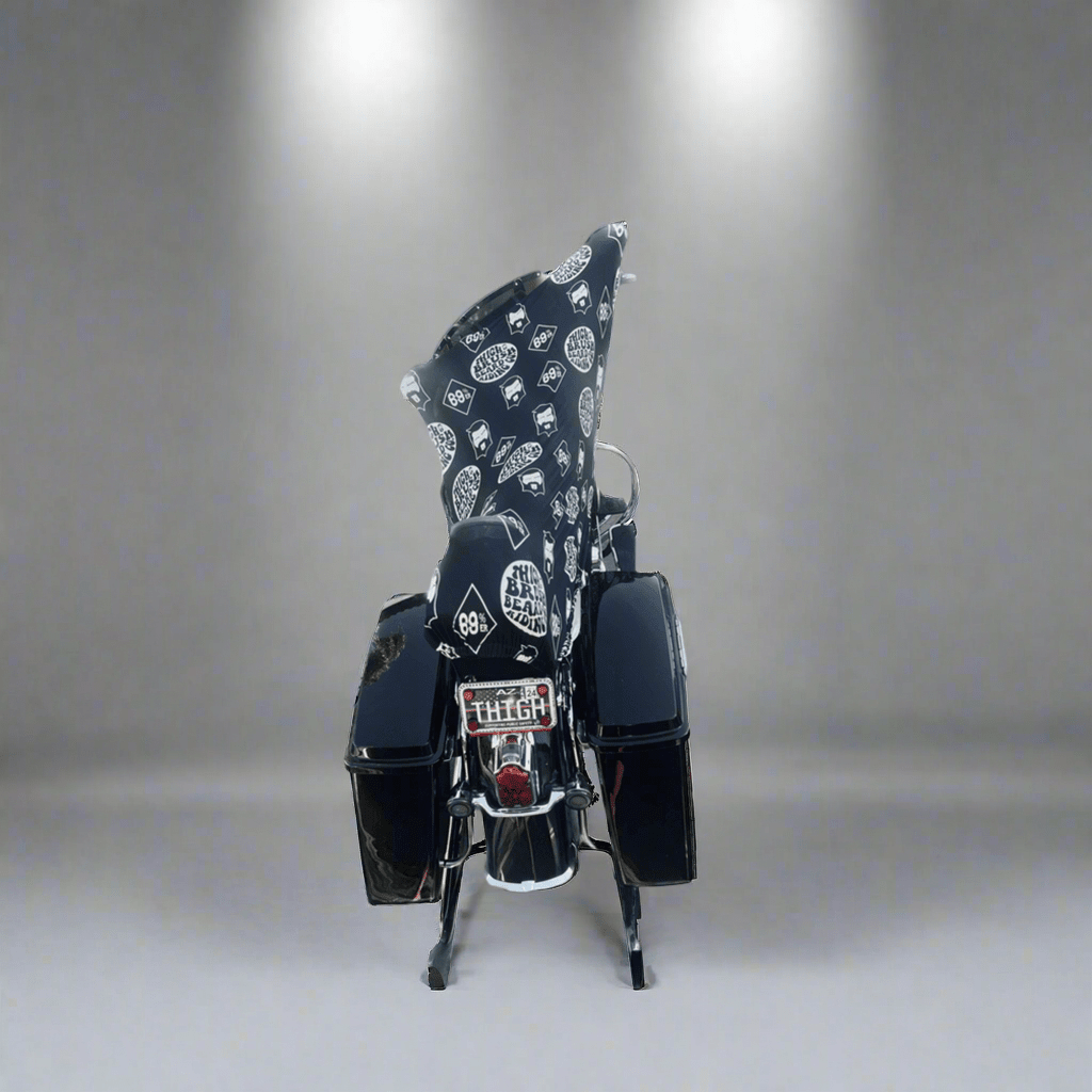 THIGHBRUSH® - LOGO BLAST - Water Repellant Motorcycle Cover and Sun Shade