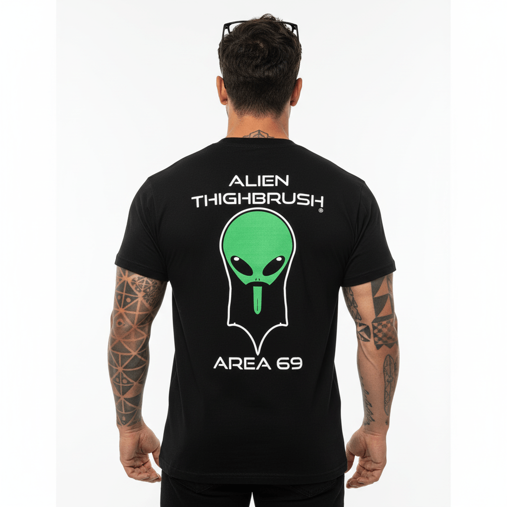 ALIEN THIGHBRUSH® - AREA 69 - Men's T-Shirt - Black