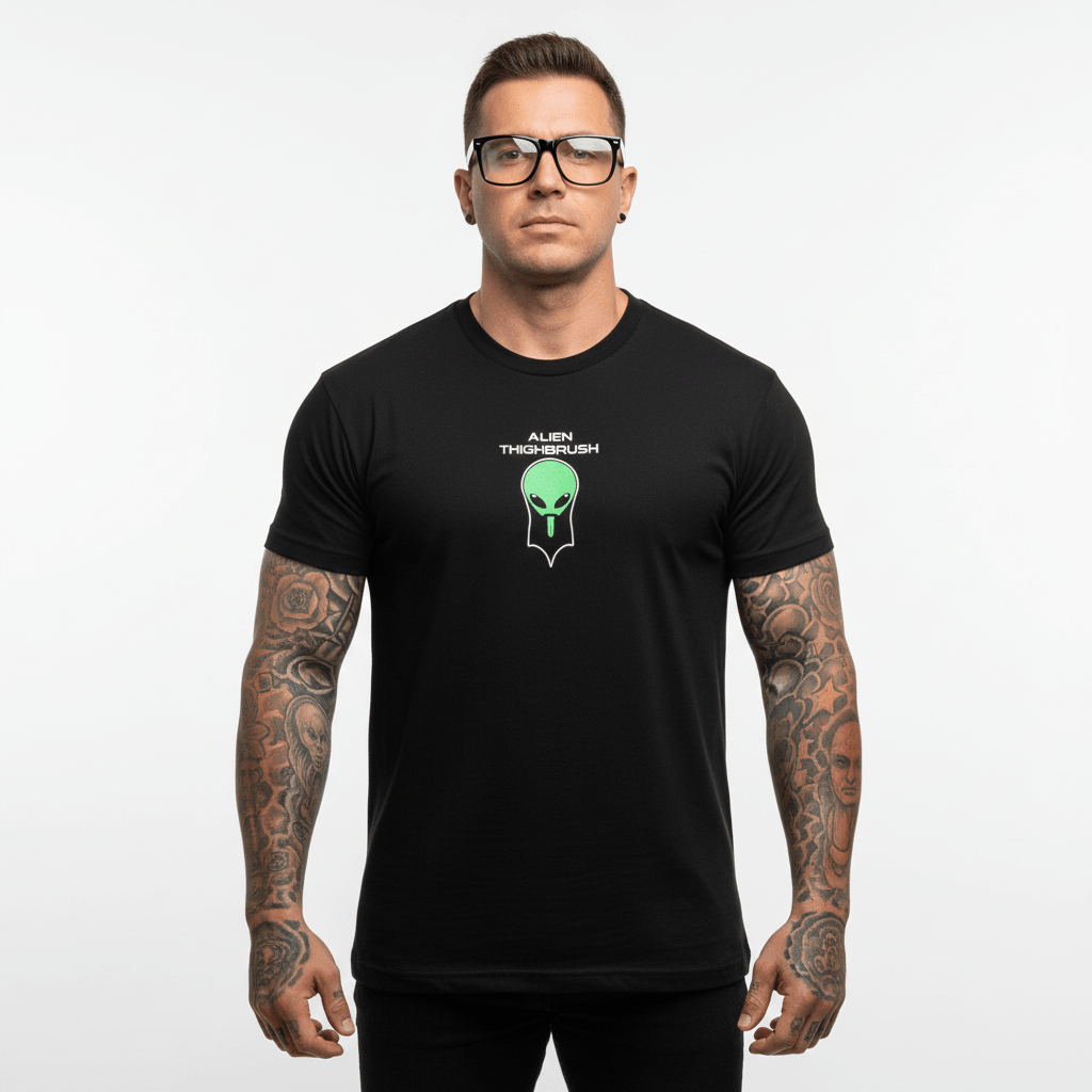 ALIEN THIGHBRUSH® - AREA 69 - Men's T-Shirt - Black