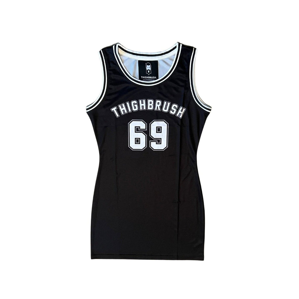 THIGHBRUSH® ATHLETICS - THIGHBRUSH 69 - WOMEN'S BASKETBALL JERSEY DRESS - BLACK