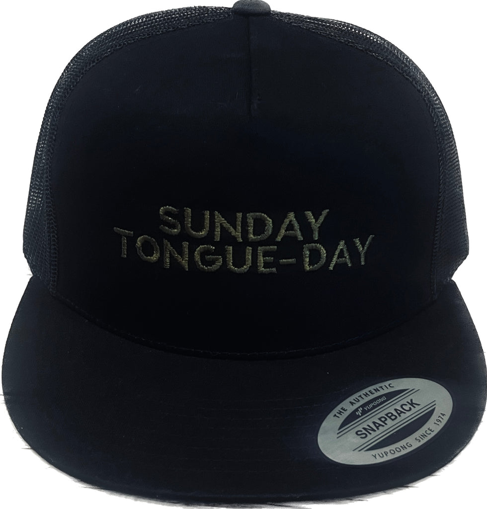 THIGHBRUSH® - SUNDAY TONGUE-DAY - Flat Bill Trucker Snapback Hat - 