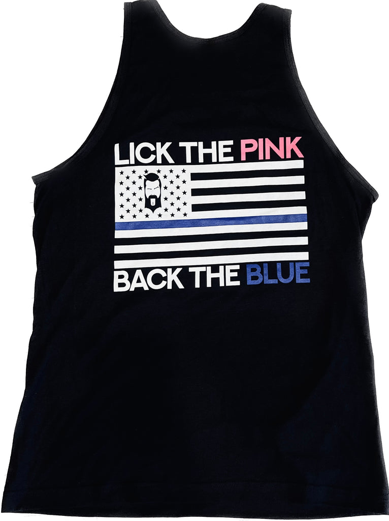 THIGHBRUSH® - LICK THE PINK, BACK THE BLUE - Men's Tank Top - Black