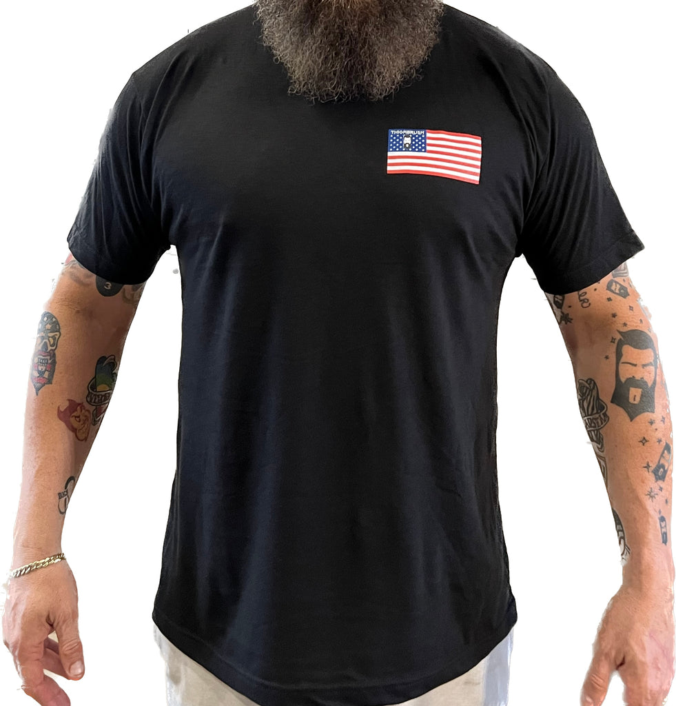 THIGHBRUSH® - STARS AND STRIPES - Men's T-Shirt - Black