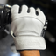THIGHBRUSH® - Leather Motorcycle Riding Gloves - Black and White