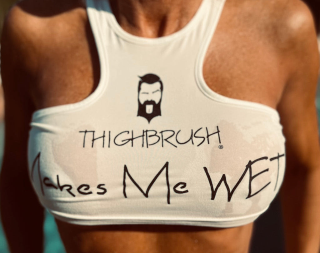 THIGHBRUSH® - Makes Me WET! - Women's Cropped Top - White