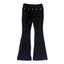 THIGHBRUSH® - Women's Grommet Fold Over Waist Yoga Pants - Black