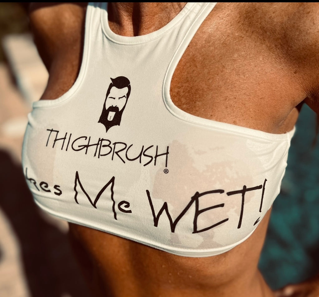 THIGHBRUSH® - Makes Me WET! - Women's Cropped Top - White