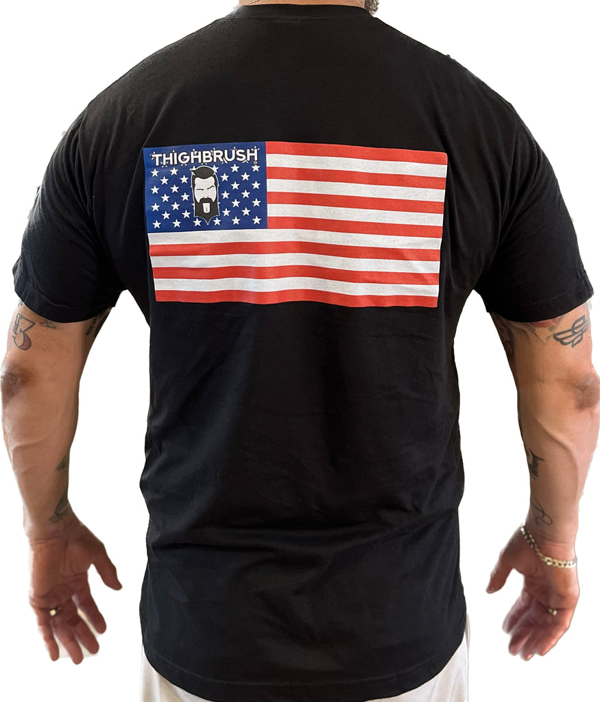 THIGHBRUSH® - STARS AND STRIPES - Men's T-Shirt - Black