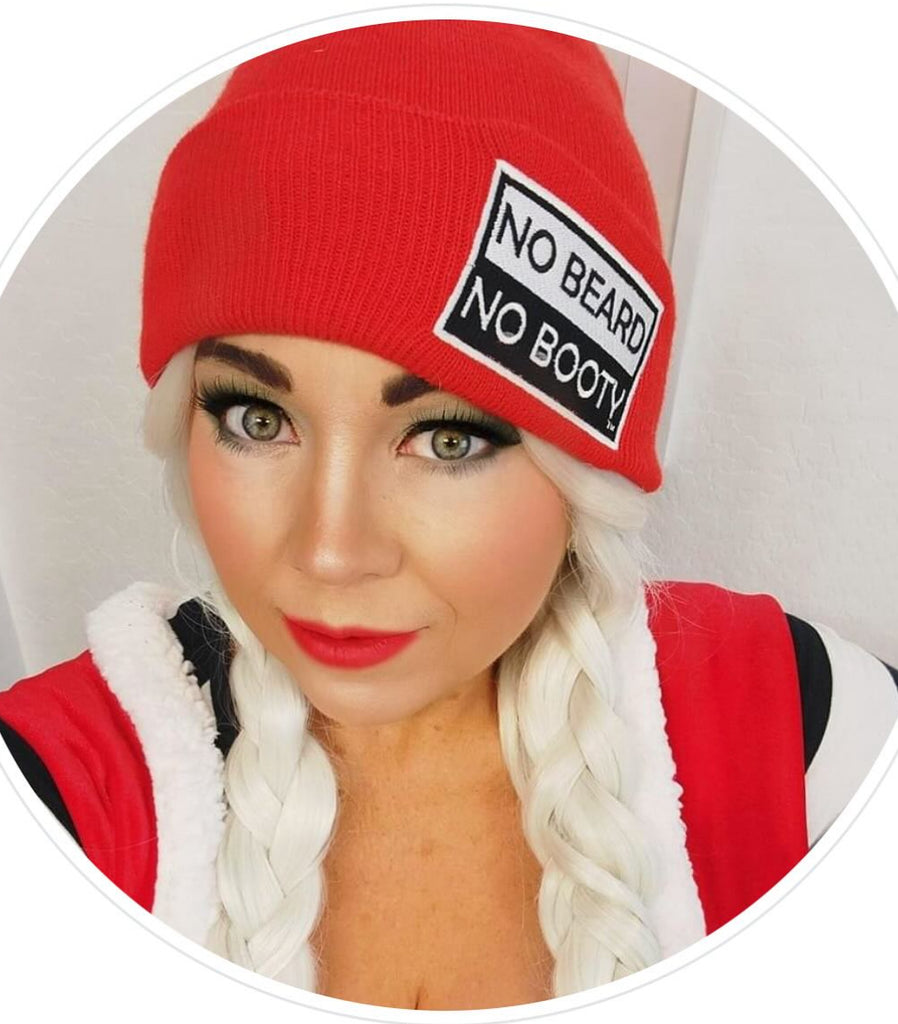 NO BEARD NO BOOTY® COLLECTION by THIGHBRUSH® - Cuffed Beanies - Red
