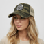 THIGHBRUSH® BEARD RIDING COMPANY - Criss-Cross Ponytail Trucker Snapback Hat - Camo