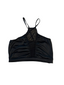THIGHBRUSH® - Women's Sheer Mesh Front Crop Top in Black