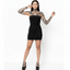 THIGHBRUSH® - Strapless High Cut Grommet Bodysuit - Black