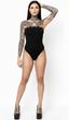 THIGHBRUSH® - Strapless High Cut Grommet Bodysuit - Black
