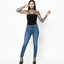 THIGHBRUSH® - Strapless High Cut Grommet Bodysuit - Black