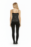 THIGHBRUSH® - Women's Studded Eyelet Cropped Top - Black