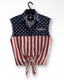 THIGHBRUSH® - OUTLAW - Women’s Frayed Sleeveless Button-Up Tie Front Shirt