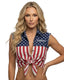 THIGHBRUSH® - OUTLAW - Women’s Frayed Sleeveless Button-Up Tie Front Shirt