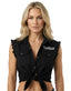 THIGHBRUSH® - OUTLAW - Women’s Frayed Sleeveless Button-Up Tie Front Shirt