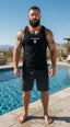 THIGHBRUSH® - LICK THE PINK, BACK THE BLUE - Men's Tank Top - Black