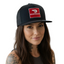 THIGHBRUSH® - WHOREDASH - Flat Bill Trucker Snapback Hat - Black