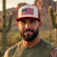 THIGHBRUSH® Patriotic Flat Bill Trucker Hat - Red and White