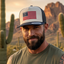 THIGHBRUSH® Patriotic Flat Bill Trucker Hat - Navy and White