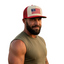 THIGHBRUSH® Patriotic Flat Bill Trucker Hat - Red and White
