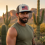 THIGHBRUSH® Patriotic Flat Bill Trucker Hat - Navy and White