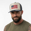 THIGHBRUSH® Patriotic Flat Bill Trucker Hat - Navy and White