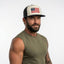THIGHBRUSH® Patriotic Flat Bill Trucker Hat - Navy and White