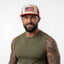 THIGHBRUSH® Patriotic Flat Bill Trucker Hat - Red and White