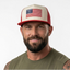 THIGHBRUSH® Patriotic Flat Bill Trucker Hat - Red and White