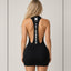 Back view highlighting wide open back design and central vertical strap with white THIGHBRUSH logo and bearded face icon