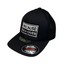 Angled view highlighting contrast between solid front panel and mesh back with branding stickers