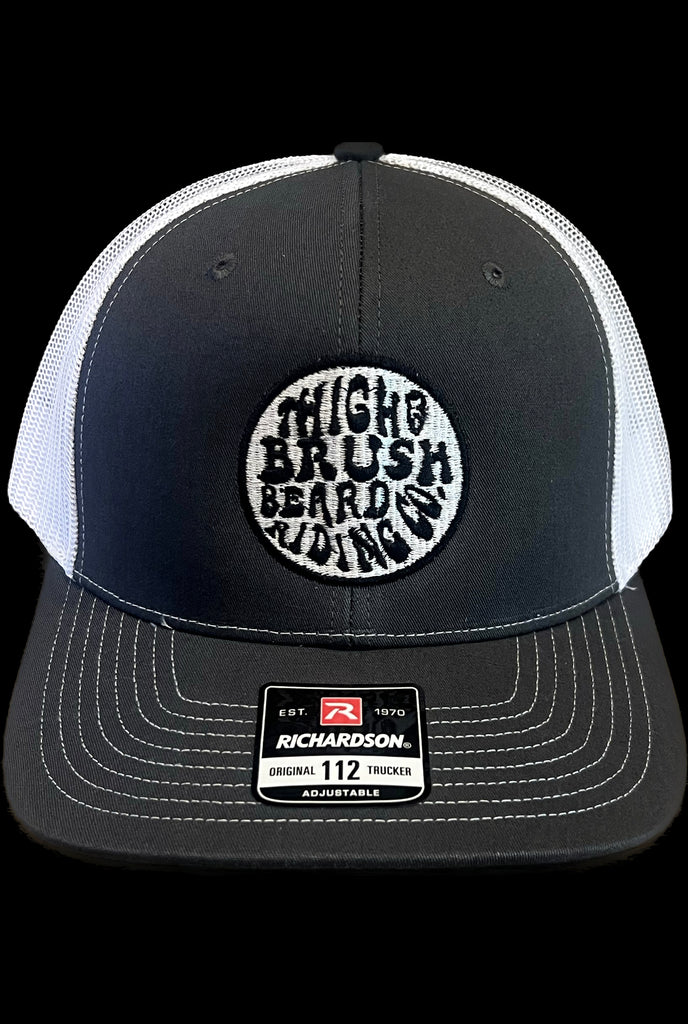 THIGHBRUSH® BEARD RIDING COMPANY - Trucker Snapback Hat - Charcoal and White